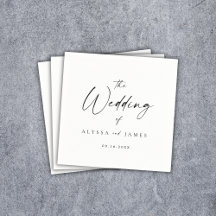 Einfache, elegante Script Black & White Wedding