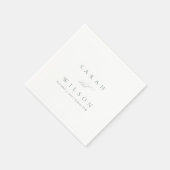 Einfache, elegante Script Black & White Wedding Serviette (Ecke)