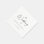 Einfache, elegante Script Black & White Wedding Serviette (Ecke)
