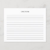 Einfache, elegante Script-Brautparty-Rezept-Karte (Rückseite)