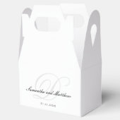 Einfache, elegante Script Bride Groom Monogram Wed Geschenkschachtel (Geöffnet)