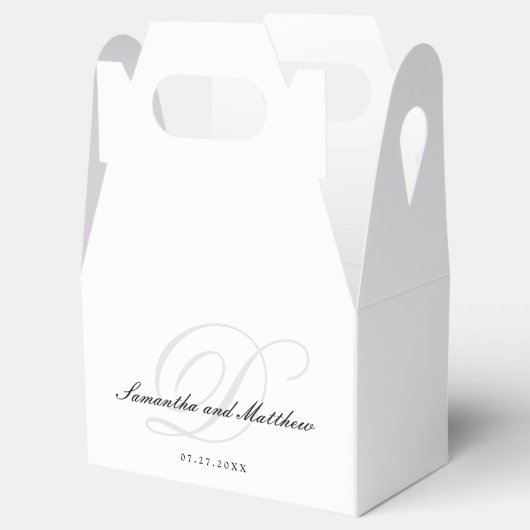 Einfache, elegante Script Bride Groom Monogram Wed Geschenkschachtel (Geöffnet)
