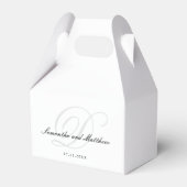 Einfache, elegante Script Bride Groom Monogram Wed Geschenkschachtel (Vorderseite)