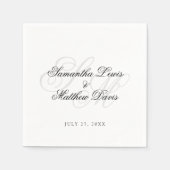 Einfache, elegante Script Bride Groom Monogram Wed Serviette (Vorderseite)