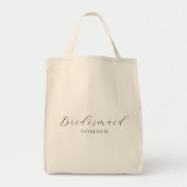 Einfache, elegante Script-Bridesmaid-Personalisier Tragetasche (Vorne)