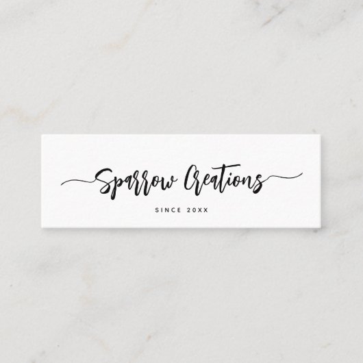 Einfache Elegante Script Calligraphy Mini Mini Visitenkarte (Vorderseite)