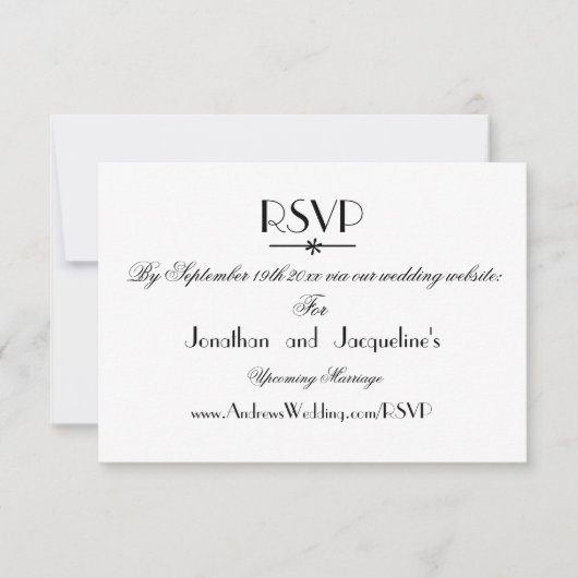Einfache elegante Script Chic Wedding RSVP Card (Vorderseite)