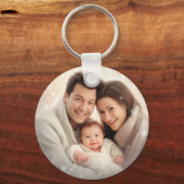 Einfache Elegante Script Couple Foto Schlüsselanhä Schlüsselanhänger (Vorderseite)