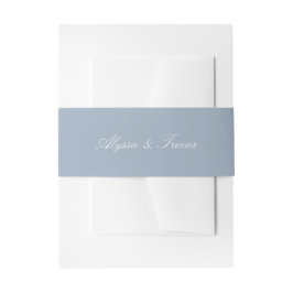 Einfache, elegante Script-Dusty Blue Wedding Einladungsbanderole