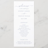 Einfache, elegante Script-Dusty Blue Wedding Programm (Vorderseite)