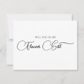 Einfache Elegante Script Flower Girl Vorschlag Car Mitteilungskarte (Vorderseite)