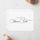 Einfache Elegante Script Flower Girl Vorschlag Car Mitteilungskarte (Vorderseite/Rückseite Beispiel)