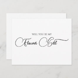 Einfache Elegante Script Flower Girl Vorschlag Car Mitteilungskarte