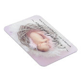 Einfache Elegante Script-Foto-Geburtsankündigung Magnet (Rechte Seite)