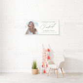 Einfache Elegante Script-Foto-Graduation-Party Banner (Insitu)