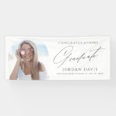 Einfache Elegante Script-Foto-Graduation-Party Banner (Horizontal)