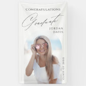 Einfache Elegante Script-Foto-Graduation-Party Banner (Vertikal)