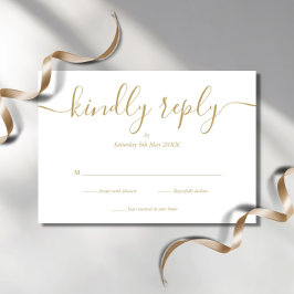 Einfache elegante Script Gold RSVP Karte