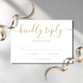 Einfache elegante Script Gold RSVP Karte