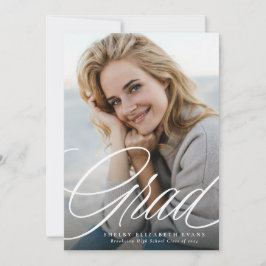 Einfache, elegante Script grad ein Foto Abschluss Ankündigung