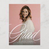 Einfache, elegante Script grad ein Foto Abschluss Postkarte (Vorderseite)