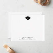 Einfache elegante Script Graduation Cap Mitteilungskarte (Vorderseite/Rückseite Beispiel)