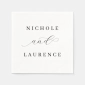 Einfache, elegante Script-Hochzeit Serviette (Vorderseite)