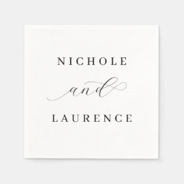 Einfache, elegante Script-Hochzeit Serviette