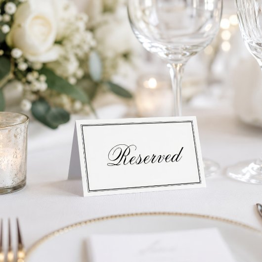 Einfache, elegante Script-Hochzeit vorbehalten Platzkarte