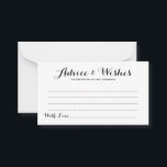 Einfache, elegante Script-Hochzeitsberatung & Wuns Hinweiskarte<br><div class="desc">Einfache Elegante Script Wedding Advice & Wishings Card - Fühlen Sie sich frei,  diese einfache und doch schöne Hochzeitsratgeber und Wunschkarte zu bearbeiten,  anzupassen und zu personalisieren. Es stehen Bearbeitungsoptionen zur Verfügung.</div>