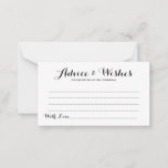 Einfache, elegante Script-Hochzeitsberatung & Wuns Hinweiskarte<br><div class="desc">Einfache Elegante Script Wedding Advice & Wishings Card - Fühlen Sie sich frei,  diese einfache und doch schöne Hochzeitsratgeber und Wunschkarte zu bearbeiten,  anzupassen und zu personalisieren. Es stehen Bearbeitungsoptionen zur Verfügung.</div>