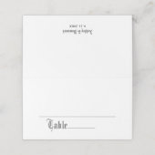 Einfache elegante Script-Hochzeitstiefnummer Platzkarte (Außenseite Aufgefaltet)