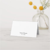 Einfache elegante Script-Hochzeitstiefnummer Platzkarte (Rückseite)