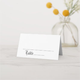 Einfache elegante Script-Hochzeitstiefnummer Platzkarte