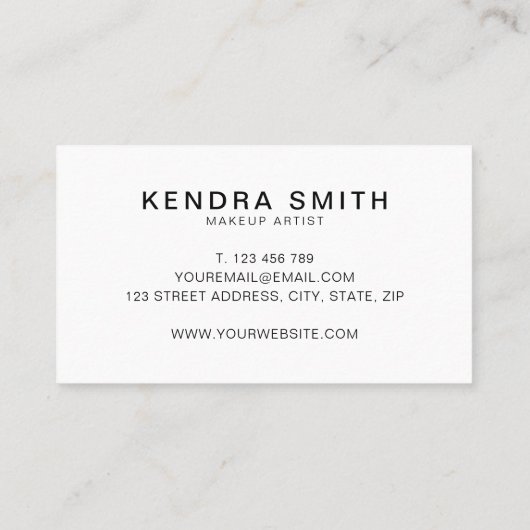 Einfache elegante Script Makeup Artist Visitenkarte (Rückseite)