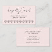 Einfache, elegante Script Minimalistisch Blush Pin Treuekarte (Vorne/Hinten)