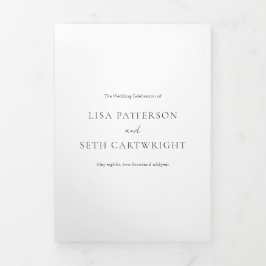 Einfache, elegante Script Minimalistisch Classic W Dreifach Gefaltete Einladung
