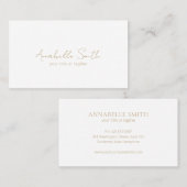 Einfache, elegante Script Minimalistisch Gold Mode Visitenkarte (Vorne/Hinten)