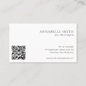 Einfache, elegante Script Minimalistisch QR Code M Visitenkarte (Rückseite)