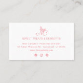 Einfache, elegante Script Monogram Logo Peach Pink Treuekarte (Rückseite)