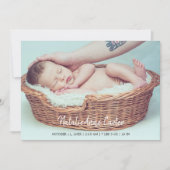 Einfache Elegante Script Neugeborene Minimalistisc Ankündigung (Vorderseite)