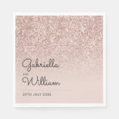 Einfache elegante Script-Rose Gold Glitzer Serviette (Vorderseite)