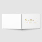 Einfache, elegante Script Sage White Gold Hochzeit Gästebuch (Voll)