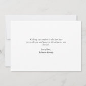 Einfache Elegante Script Sympathy Card Ankündigung (Rückseite)