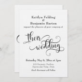 Einfache, elegante Script-Typografie-Hochzeit Einladung (Vorne/Hinten)