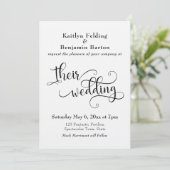 Einfache, elegante Script-Typografie-Hochzeit Einladung (Stehend Vorderseite)