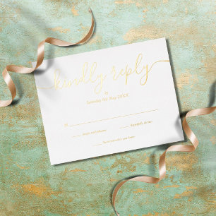 Einfache elegante Script-UAWG Gold Folie Einladungspostkarte