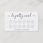 Einfache elegante Script White Loyalty Card Treuekarte (Vorderseite)