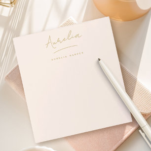 Einfache elegante Signatur minimal Blush Rosa Gold Notizblock