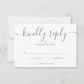 Einfache Elegante Signature Script Hochzeit RSVP Karte (Vorderseite)
